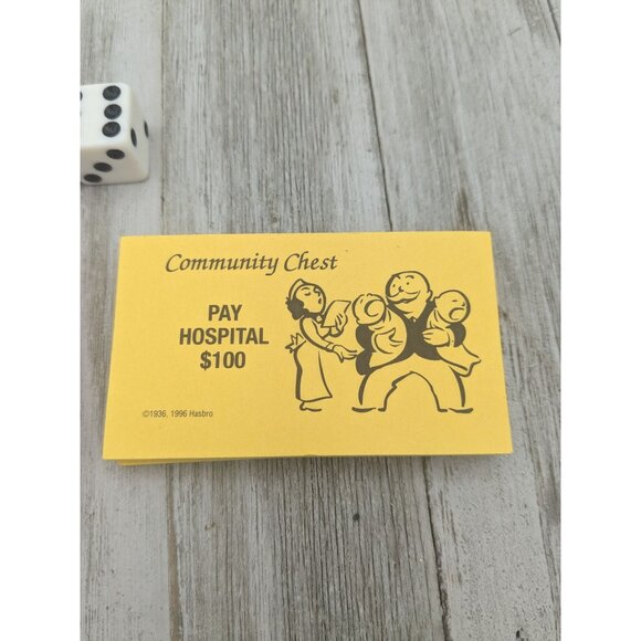 Community Chest And Chance Cards Monopoly Edition Game Replacement And Dice 1999 - Picture 2 of 6
